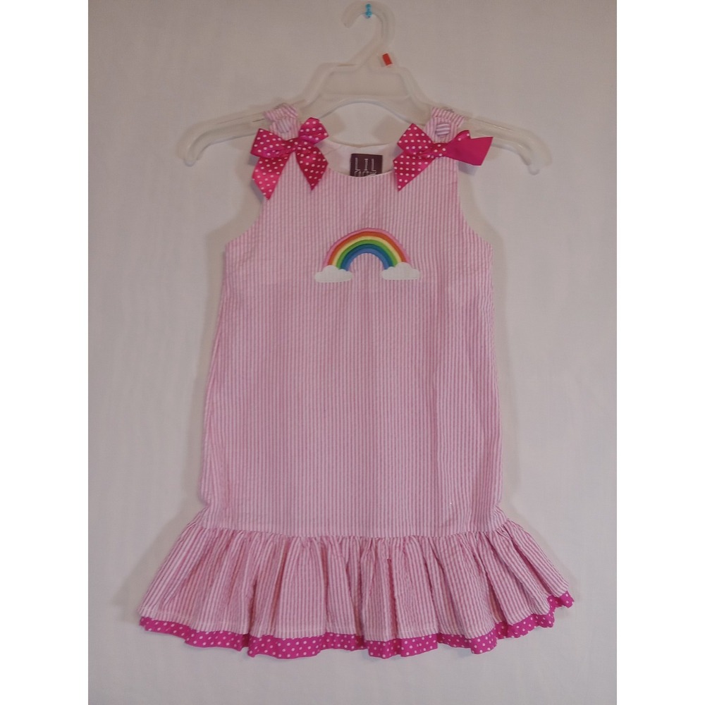 Lil Cactus Girls' Size 5 Rainbow Summer Dress. Beach Ready‎ Multicolor